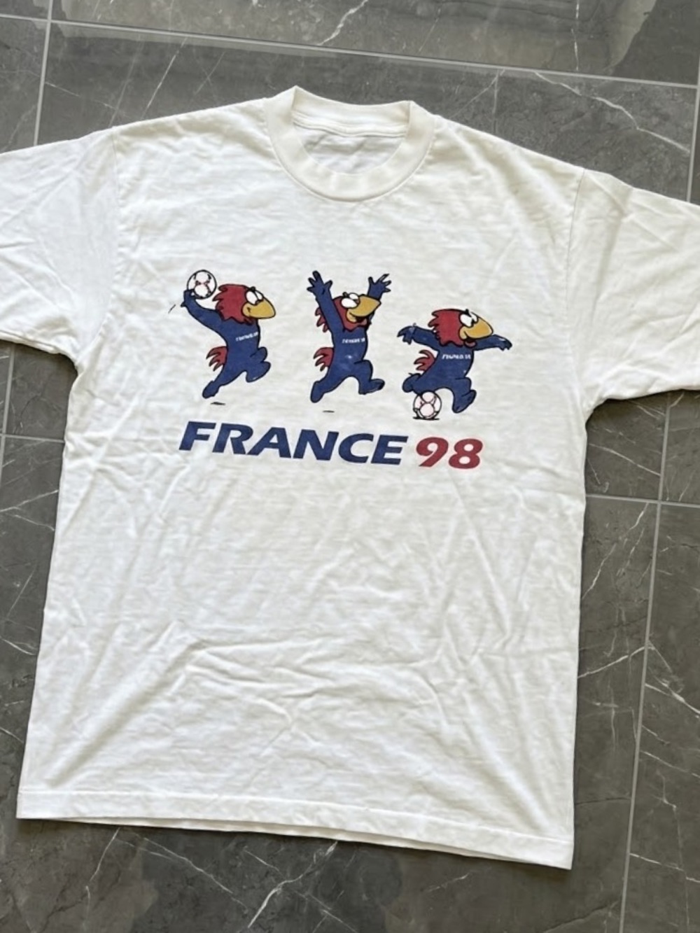 France 98 Mascot White Graphic Tee